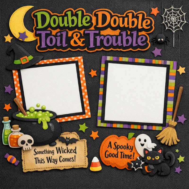 Double Double Toil & Trouble-Premade Scrapbook Page