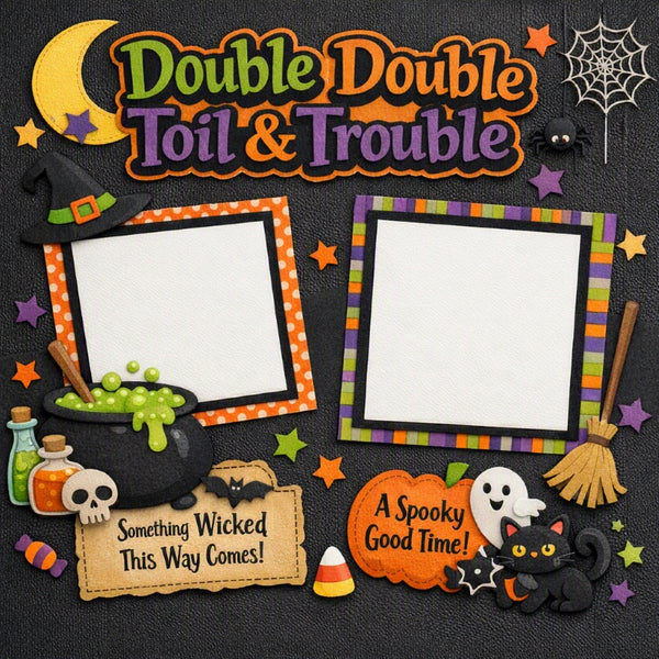 Double Double Toil & Trouble-Premade Scrapbook Page