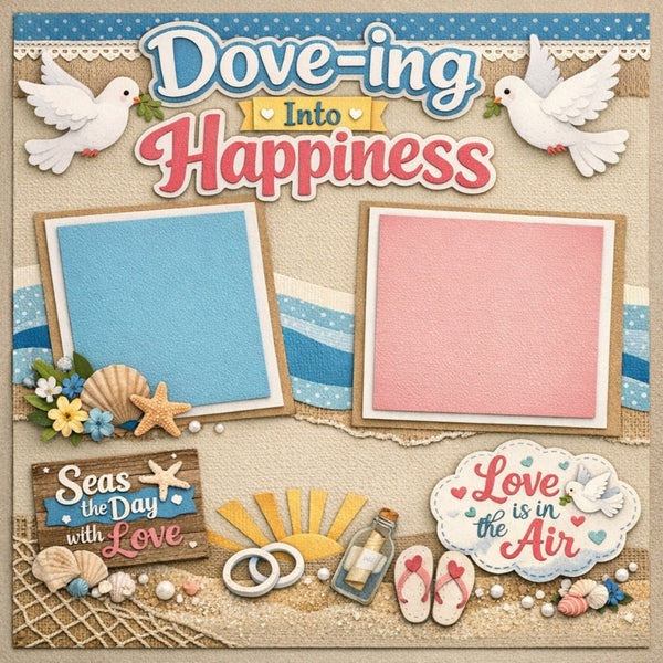 Dove-ing Into Happiness-Premade Scrapbook Page