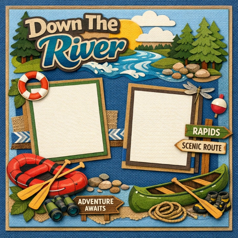 Down The River-Premade Scrapbook Page