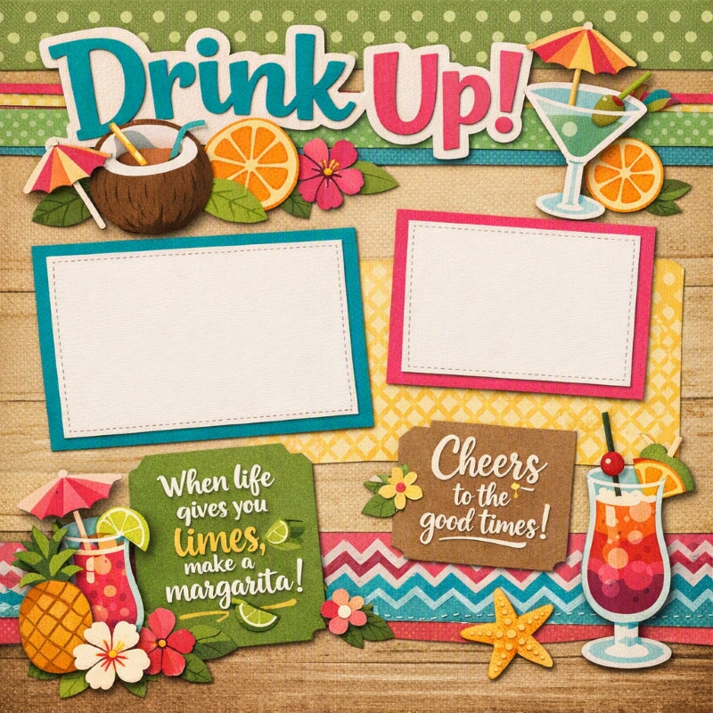 Drink Up!-Premade Scrapbook Page