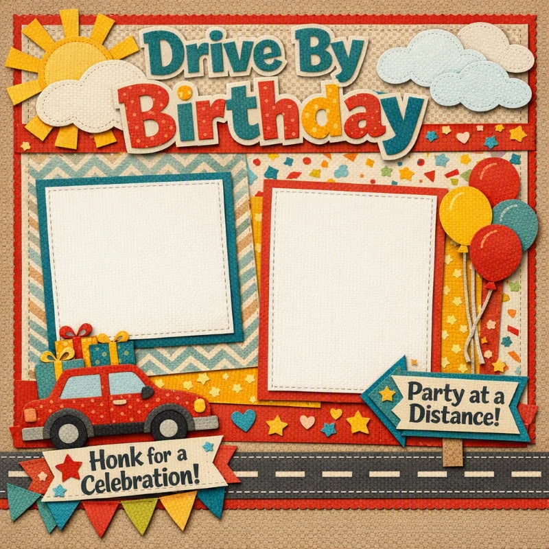 Drive By Birthday-Premade Scrapbook Page