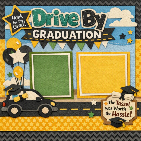 Drive By Graduation-Premade Scrapbook Page