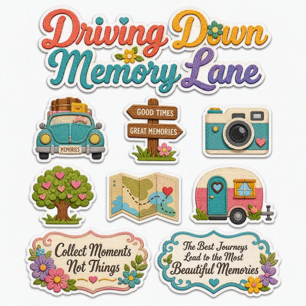 Driving Down Memory Lane-Premade Cutout Set