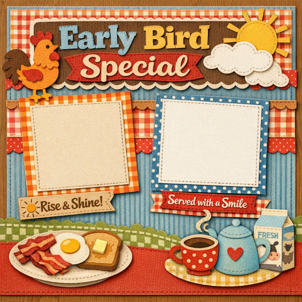Early Bird Special-Premade Scrapbook Page