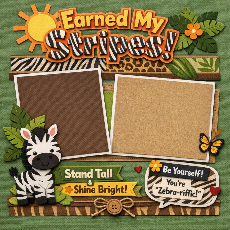 Earned My Stripes!-Premade Scrapbook Page