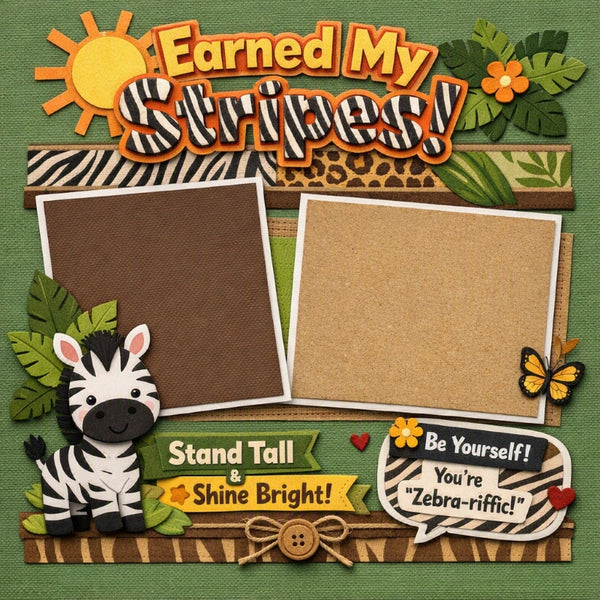 Earned My Stripes!-Premade Scrapbook Page