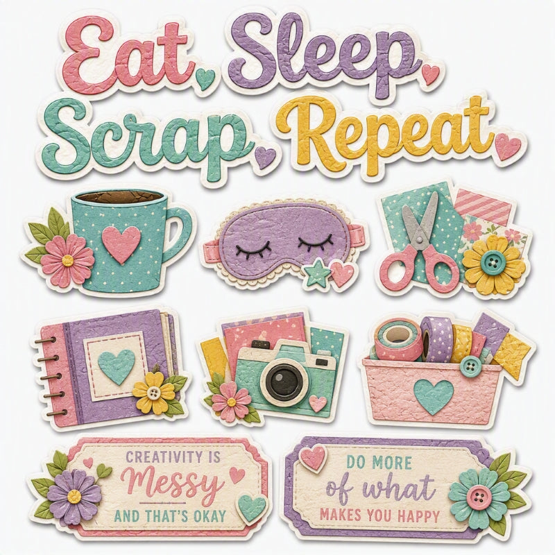 Eat,Sleep,Repeat-Premade Cutout Set