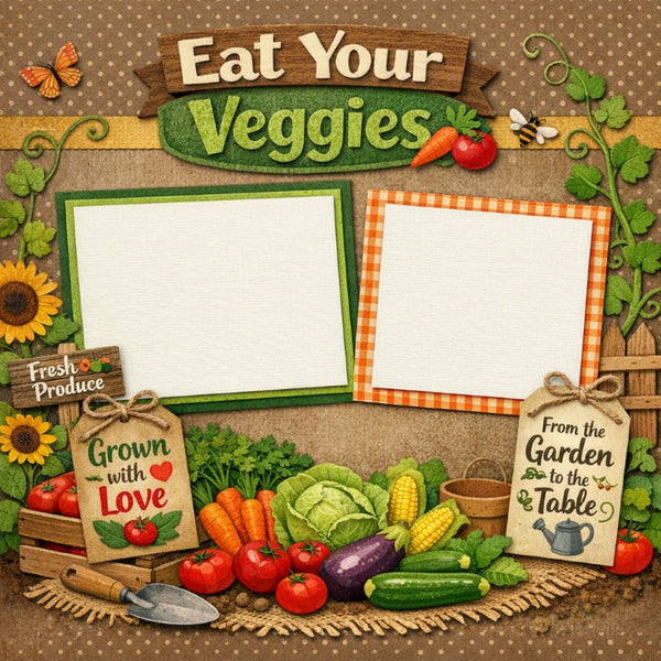 Eat Your Veggies-Premade Scrapbook Page