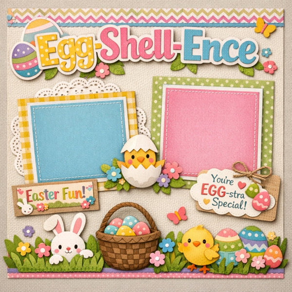 Egg-Shell-Ence-Premade Scrapbook Page