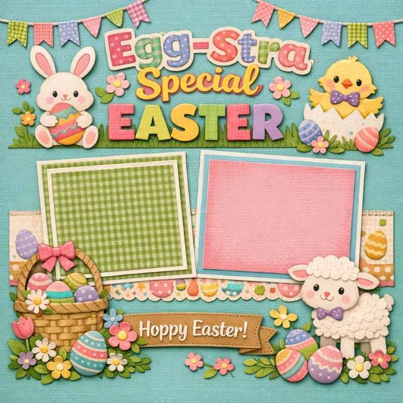 Egg-Stra Special Easter-Premade Scrapbook Page