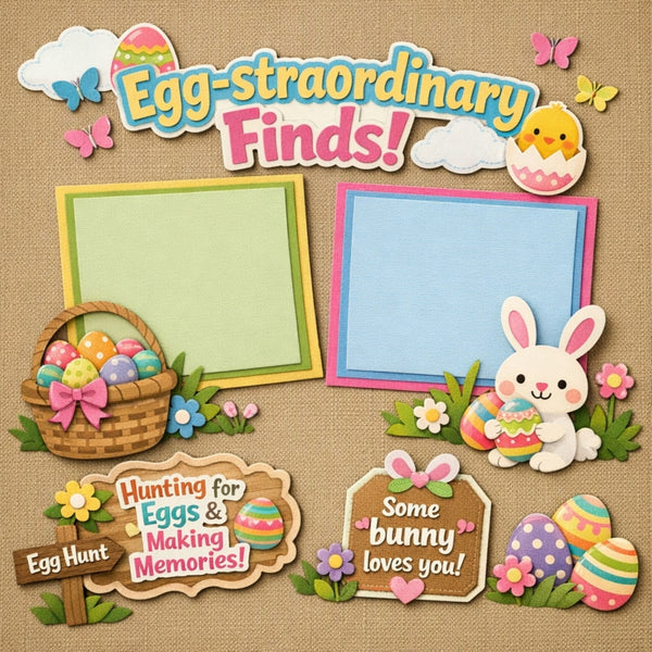 Egg-Straordinary Finds!-Premade Scrapbook Page