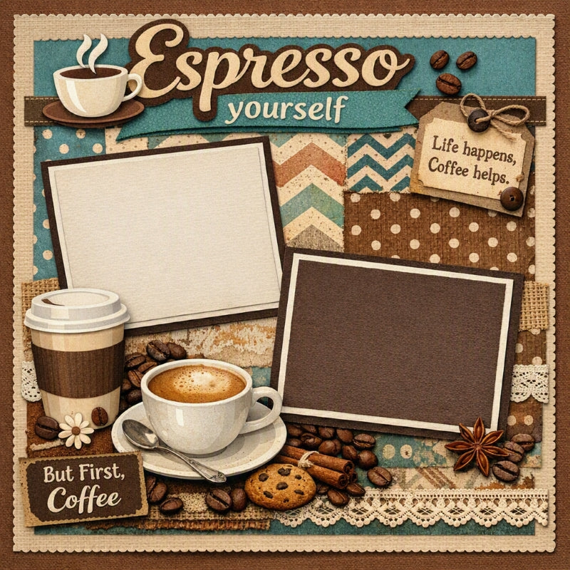 Espresso Yourself-Premade Scrapbook Page