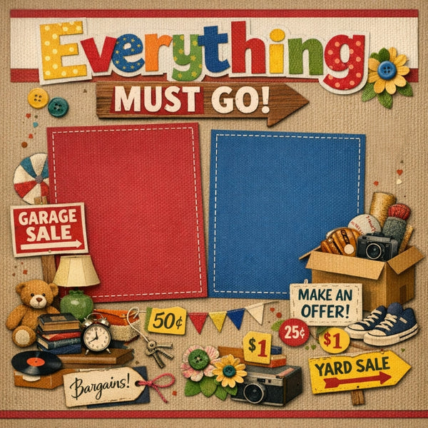 Everything Must Go!-Premade Scrapbook Page