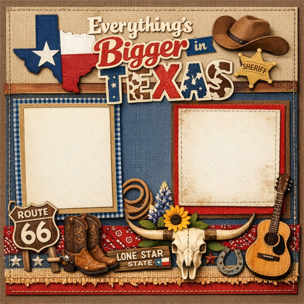 Everything's Bigger in Texas-Premade Scrapbook Page