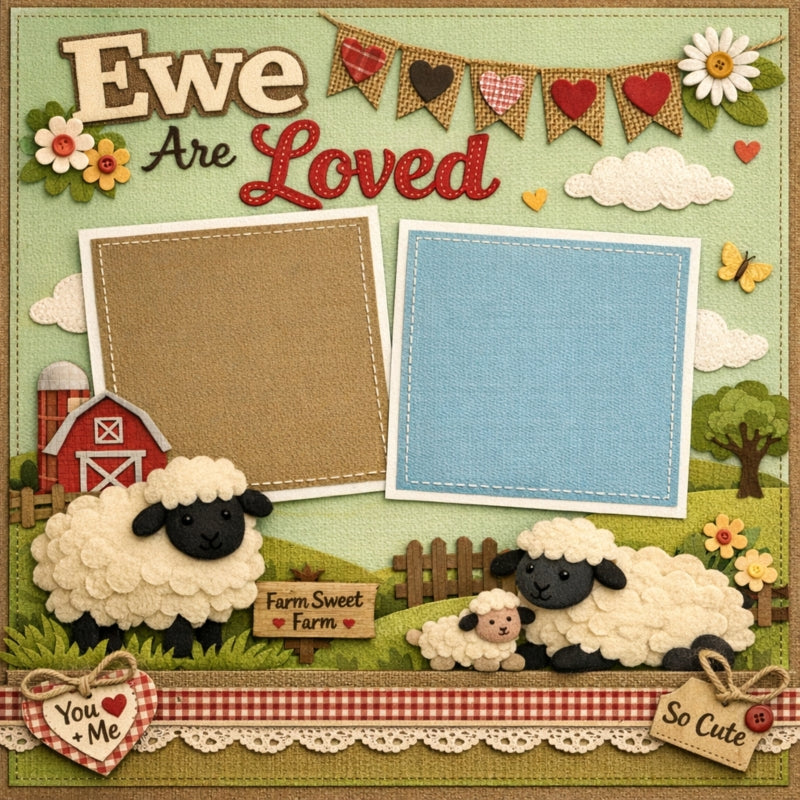 Ewe Are Loved-Premade Scrapbook Page