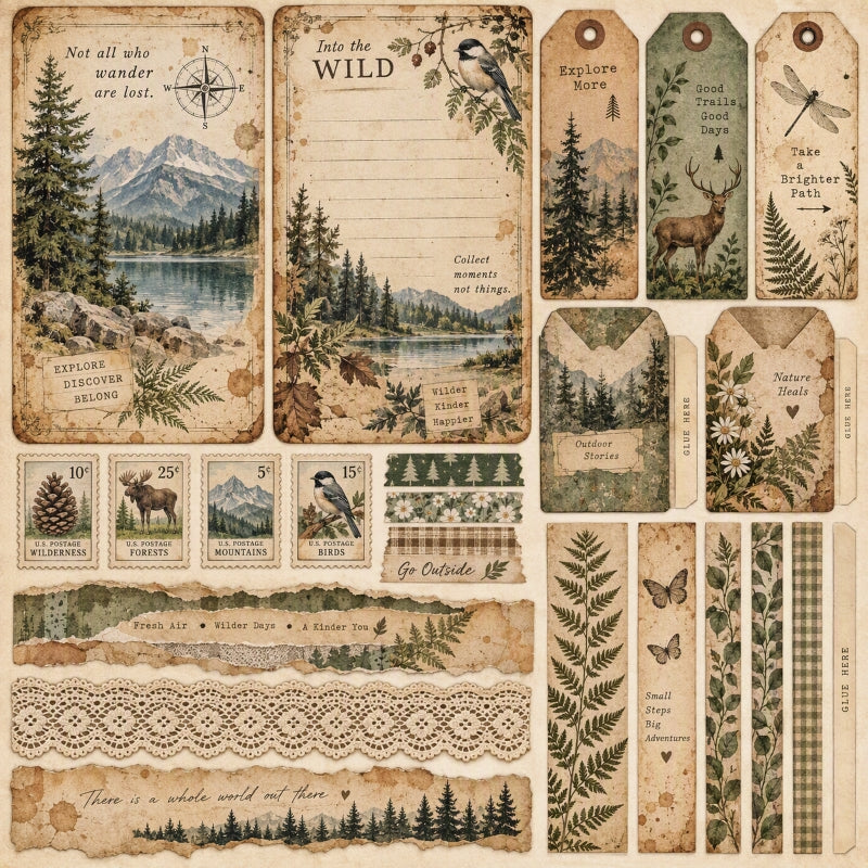 Explore More-Premade Junk Journal Page
