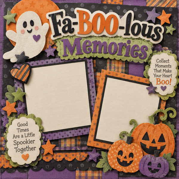 Fa-BOO-lous Memories-Premade Scrapbook Layout Page
