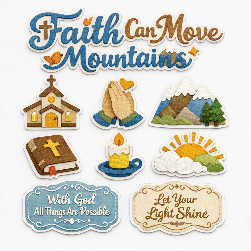 Faith Can Move Mountains-Premade Cutout Set