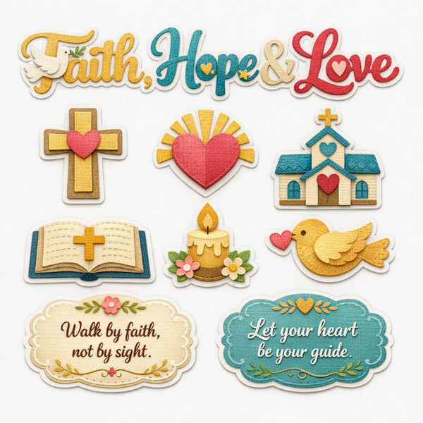 Faith,Hope & Love-Premade Cutout Set