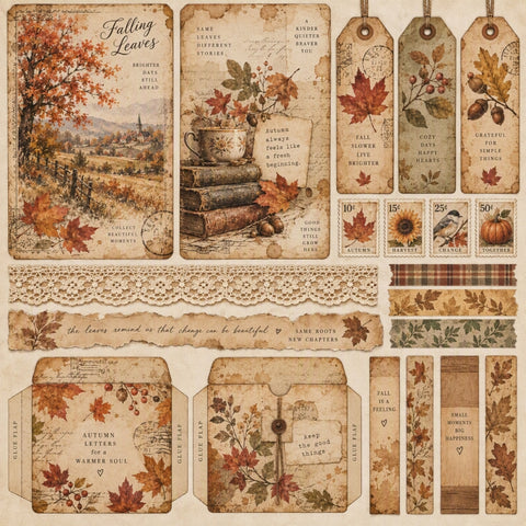Fall-Premade Junk Journal Page
