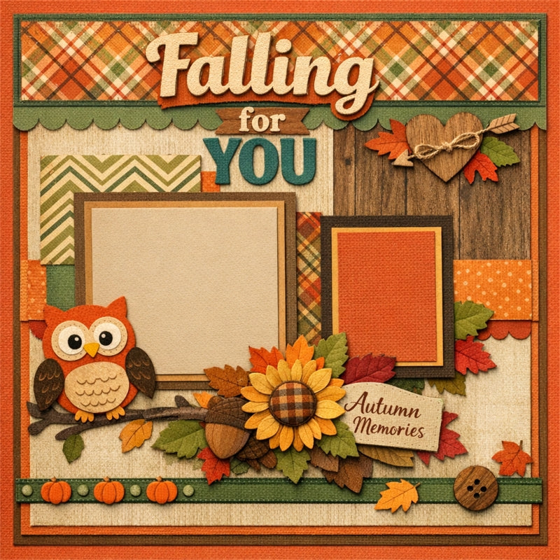 Falling for You-Premade Scrapbook Page