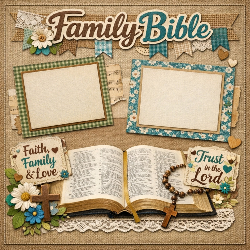 Family Bible-Premade Scrapbook Page