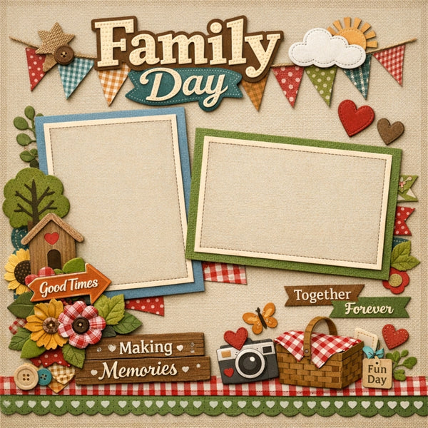 Family Day-Premade Scrapbook Page