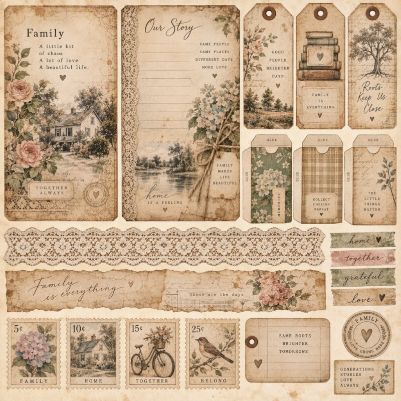 Family-Premade Junk Journal Page
