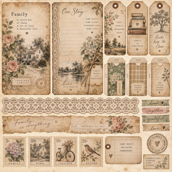 Family-Premade Junk Journal Page