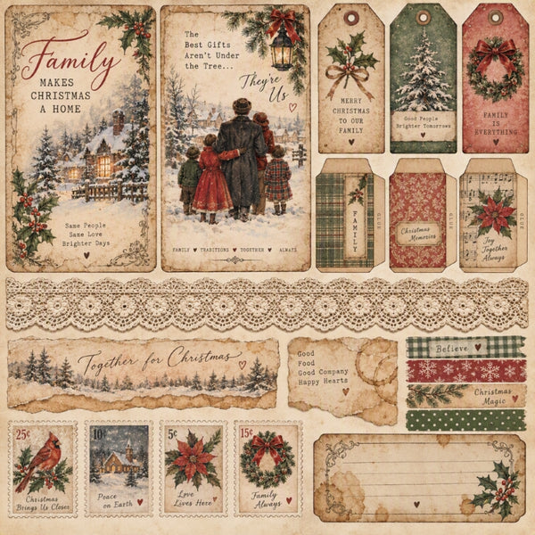 Family Makes Christmas At Home-Premade Junk Journal Page