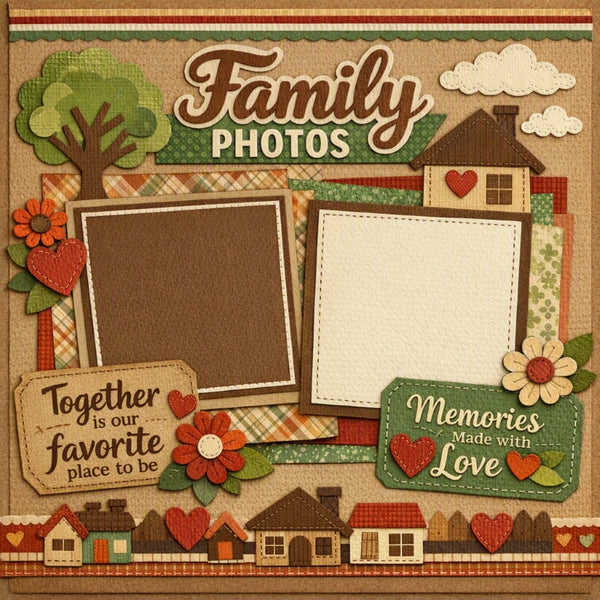 Family Photos-Premade Scrapbook Page