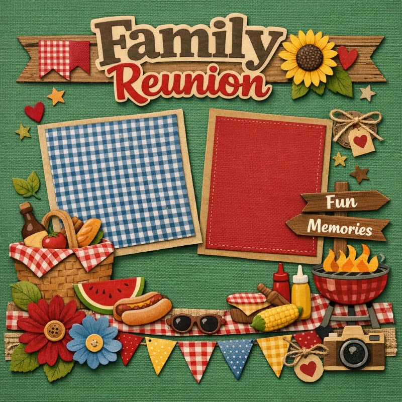 Family Reunion-Premade Scrapbook Page