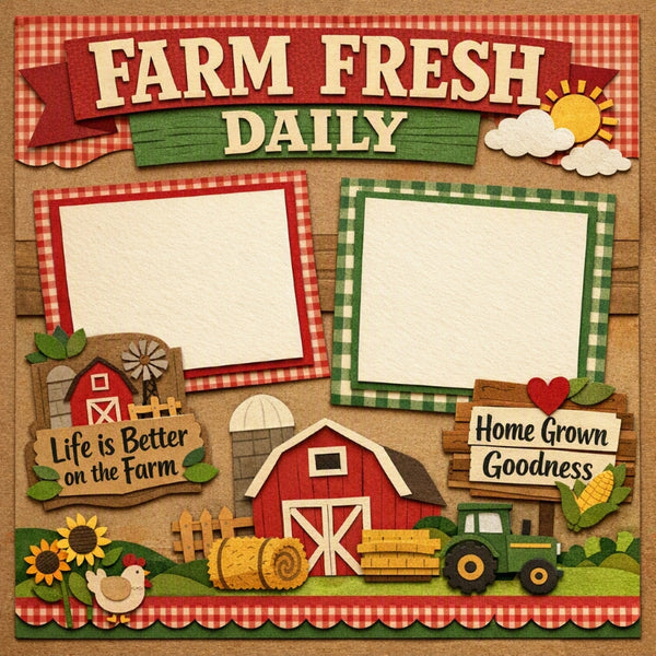 Farm Fresh Daily-Premade Scrapbook Page