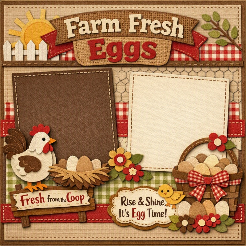 Farm Fresh Eggs-Premade Scrapbook Page