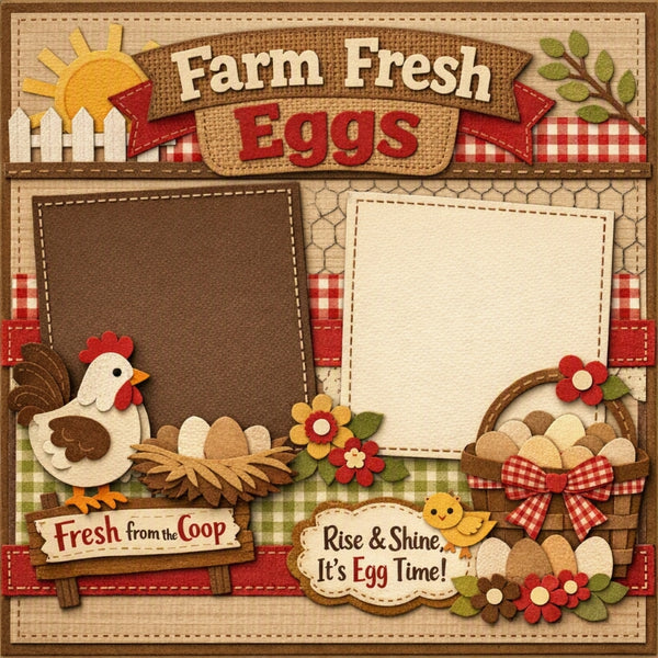 Farm Fresh Eggs-Premade Scrapbook Page
