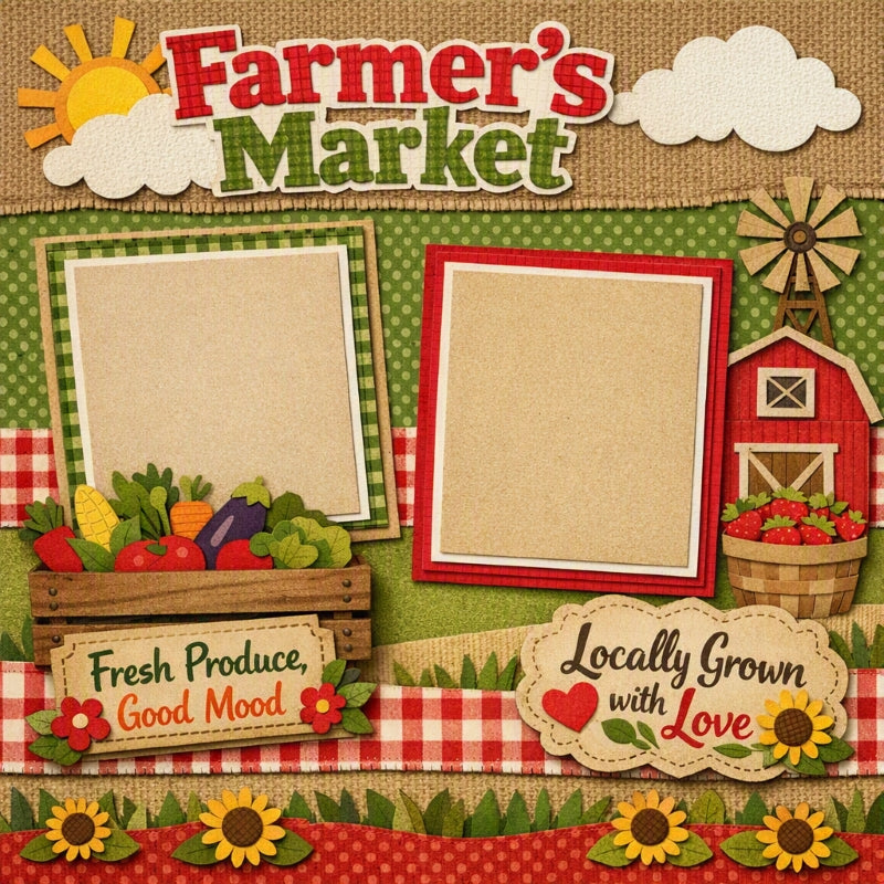 Farmer's Market-Premade Scrapbook Page