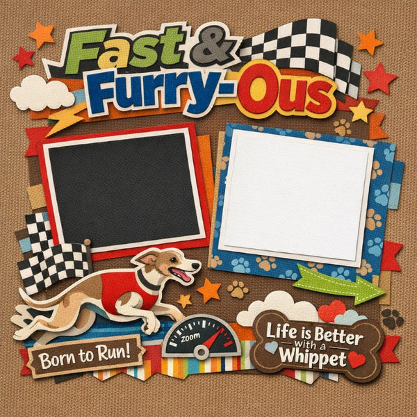 Fast & Furry-Ous-Premade Scrapbook Page