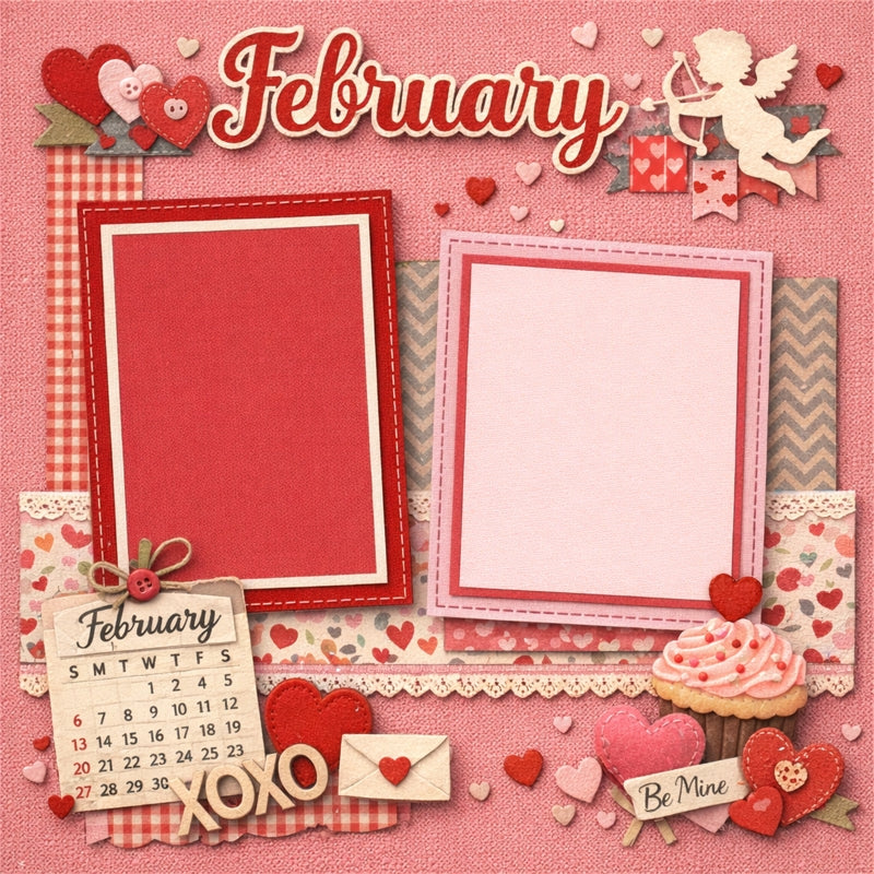 February-Premade Scrapbook Page