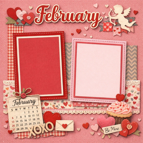 February-Premade Scrapbook Page