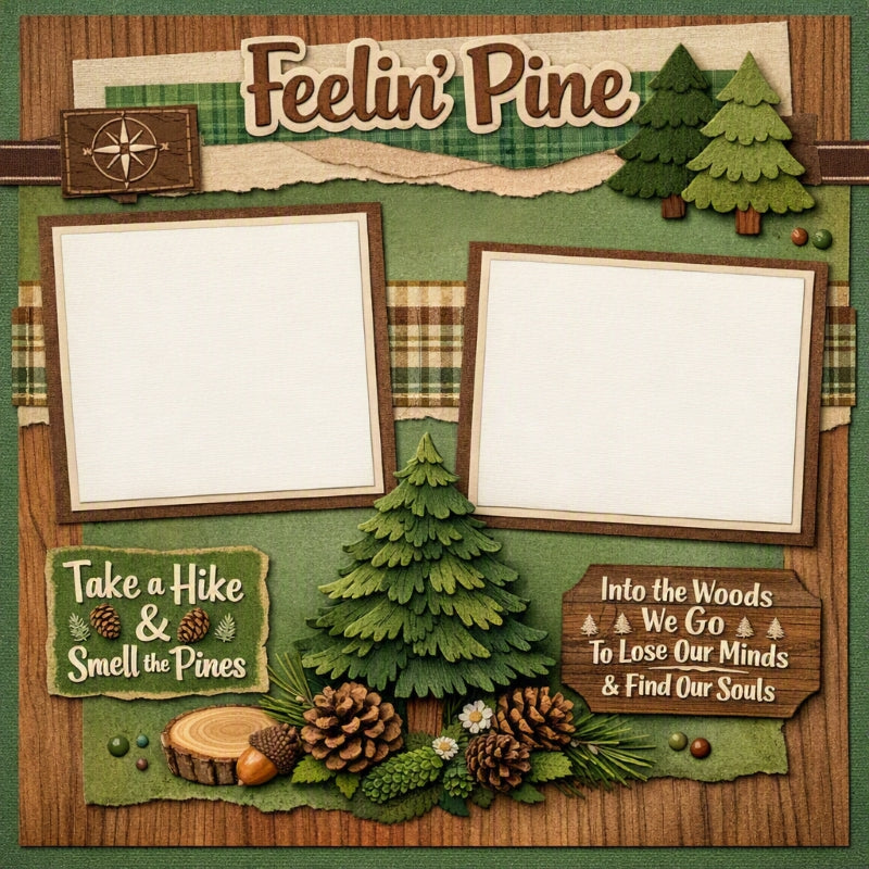 Feelin' Pine-Premade Scrapbook Page