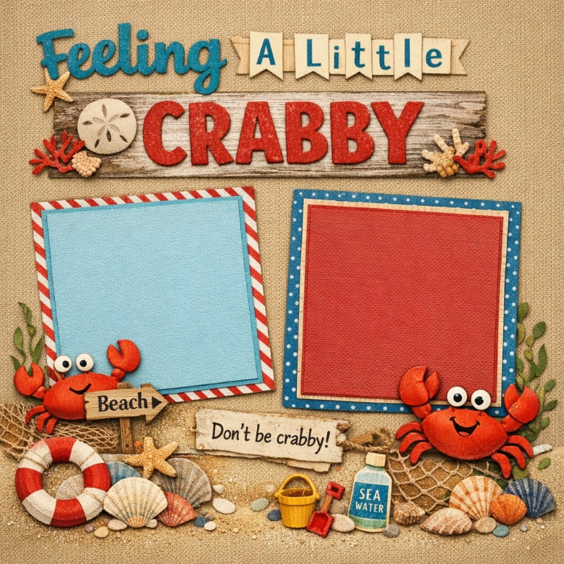 Feeling A Little Crabby-Premade Scrapbook Page