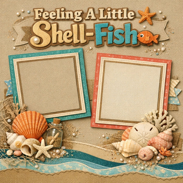 Feeling A Little Shell-Fish-Premade Scrapbook Page