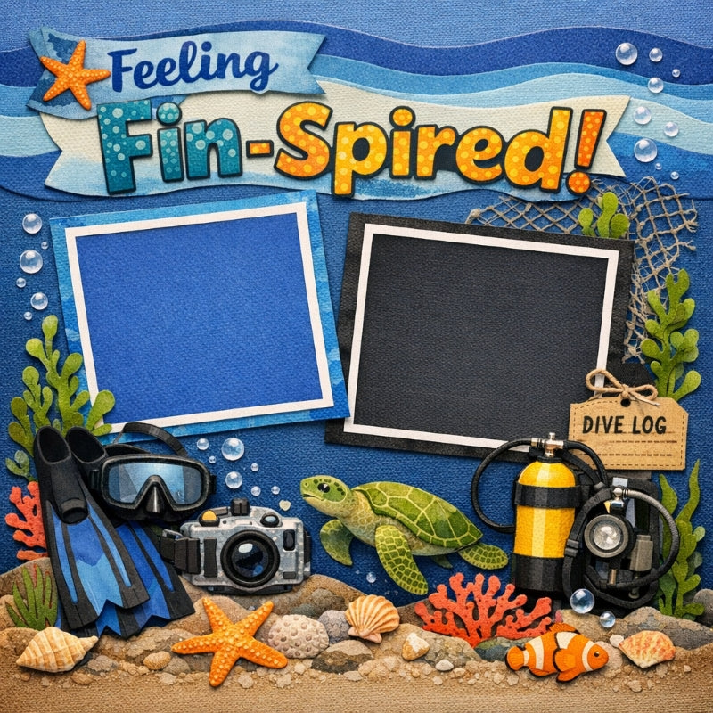 Feel Fin-Spired!-Premade Scrapbook Page