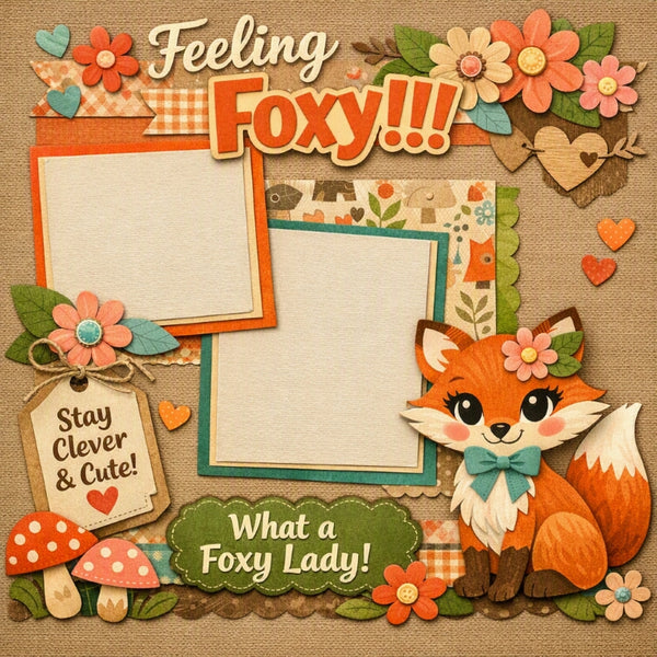 Feeling Foxy!!!-Premade Scrapbook Page