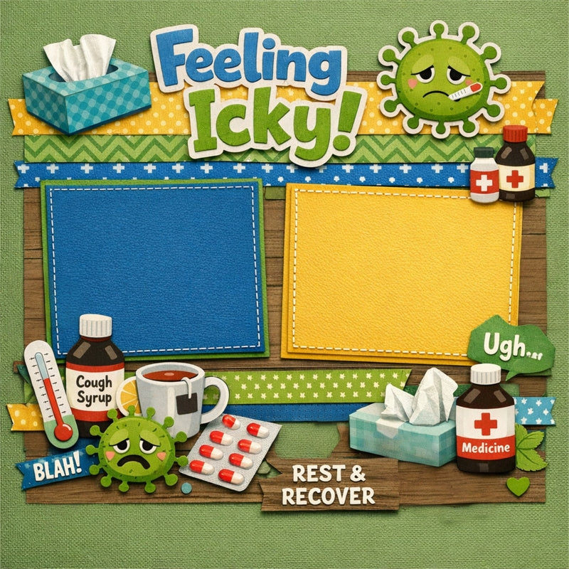 Feeling Icky!-Premade Scrapbook Page