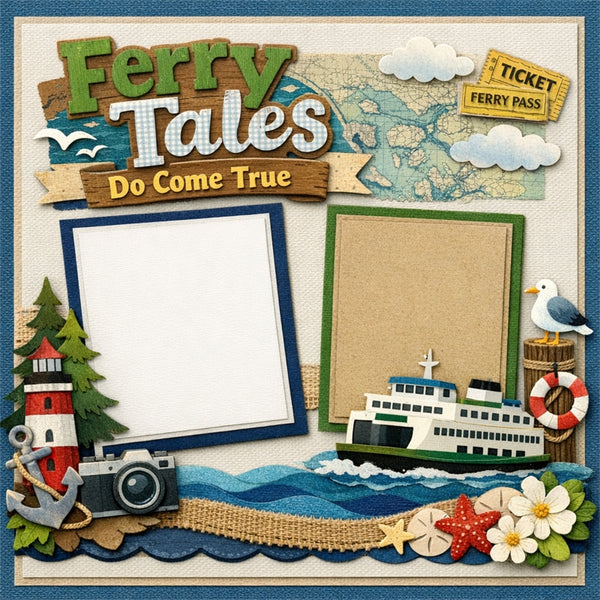 Ferry Tales Do Come True-Premade Scrapbook Page
