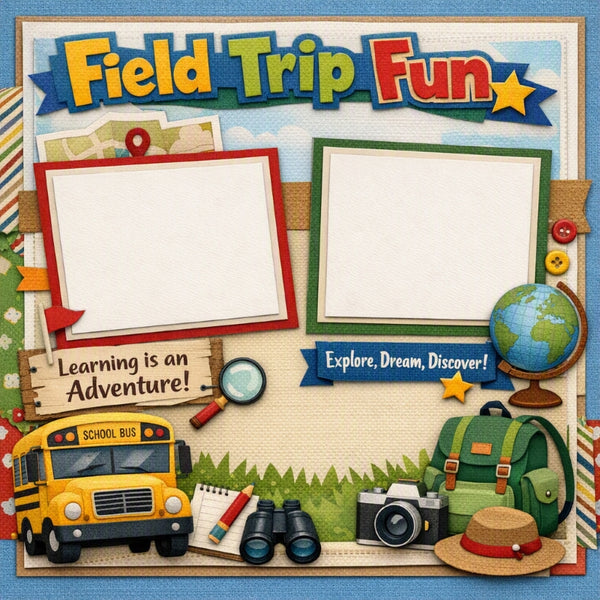 Field Trip Fun-Premade Scrapbook Page