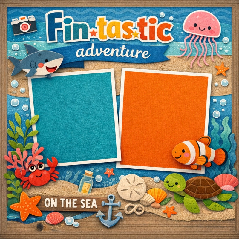 Fin-tas-tic adventure-Premade Scrapbook Page