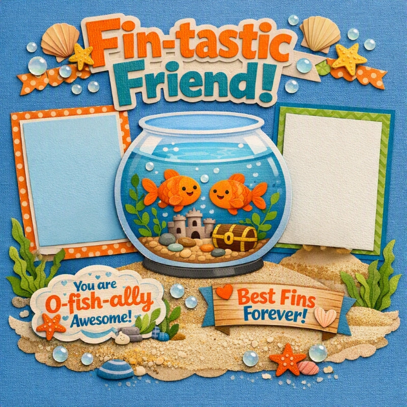 Fin-tastic Friend!-Premade Scrapbook Page